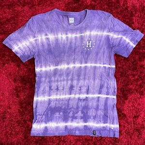 Huf Brand Short Sleeve Shirt Purple Medium Skateboarding